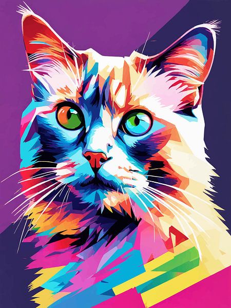 Birman Cat Pop Art by MIROKKU
