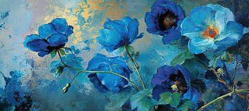 Anémones bleues de luxe sur Blikvanger Schilderijen