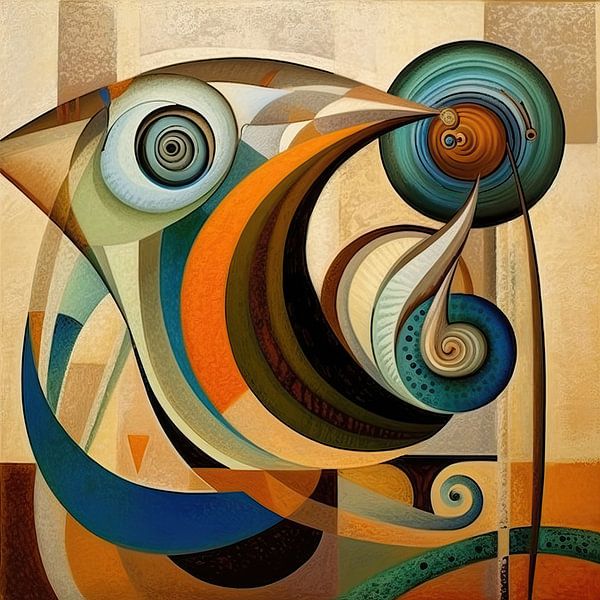 Painting Abstract Nature | Dancing lines by ARTEO Paintings