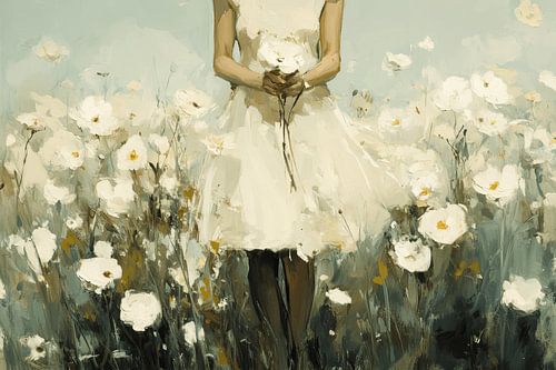 Inmitten der Blumen auf dem Feld