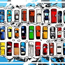 Toys - a lot of cars in cartoon by Joost Hogervorst