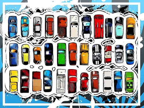 Toys - a lot of cars in cartoon