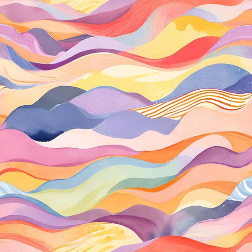 Watercolour mountains nature painting