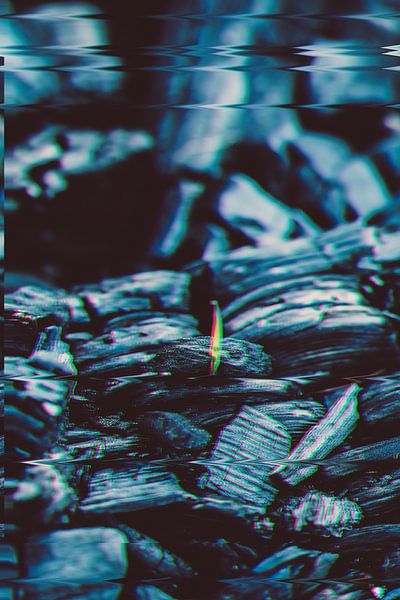 blade of grass comes out of the ashes glitch art by Jonathan Schöps | UNDARSTELLBAR.COM — Visual thoughts about God