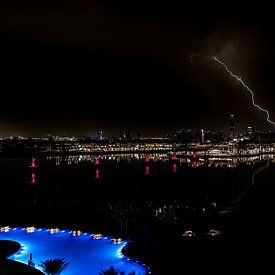Thunderstorm during overnight hours in Dubai