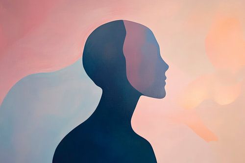Abstract silhouet in zachte kleuren