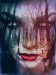 The face in the winter forest