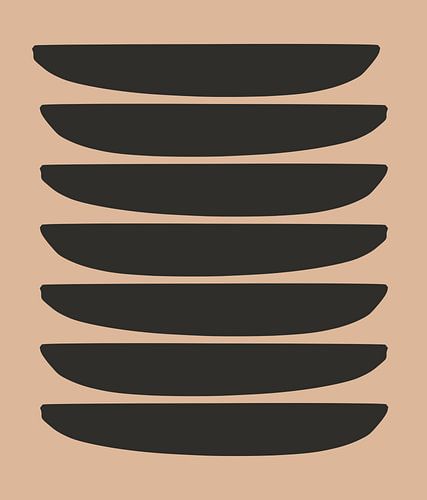 Zwart Beige Mid-Century Modern Abstract