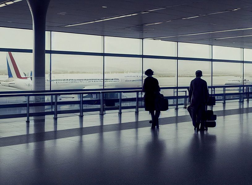 Reisende auf einem Flughafen Illustration von Animaflora PicsStock