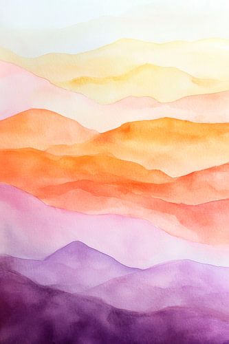 Zacht berglandschap in pastelkleuren