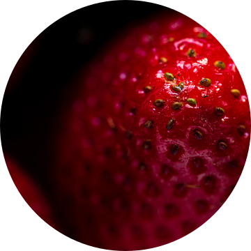 Macro rood vers rijp fruit van aardbei van Dieter Walther