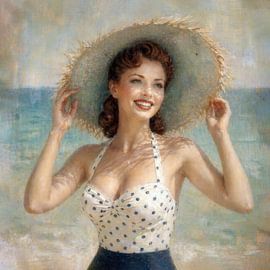 Ein Tag am Strand im Vintage-Stil