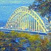 Kunstwerk Waalbrug van Nijmegen - painted with our algorithm in the style of Van Gogh by Slimme Kunst.nl
