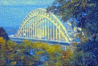 Kunstwerk Waalbrug van Nijmegen - geschilderd met ons algoritme in de stijl van Van Gogh van Slimme Kunst.nl thumbnail