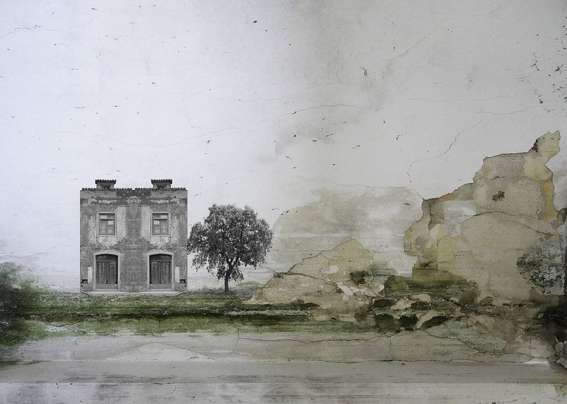 PORTUGAL MUUR LANDSCHAP 01 van Aad Holkamp