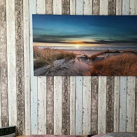 Photo de nos clients: Paal 17 Texel coucher de soleil par Texel360Fotografie Richard Heerschap, sur toile