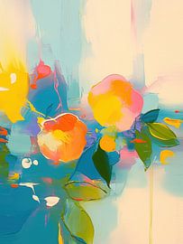 Fleurs modernes abstraites sur Peinture Abstraite