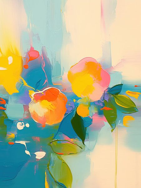 Abstract modern Bloemen van Abstract Schilderij