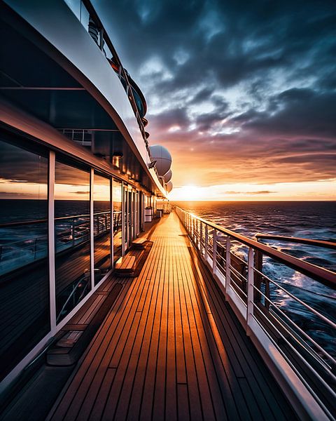 Sonnenaufgang an Deck von fernlichtsicht