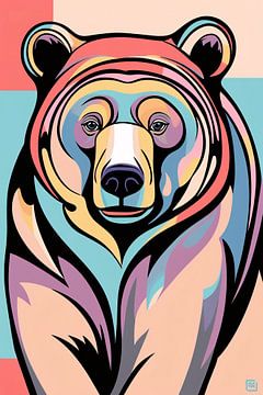 Kleurrijke Pop Art beer illustratie van Imperial Art House
