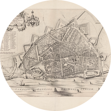 Plattegrond van Nijmegen uit 1652