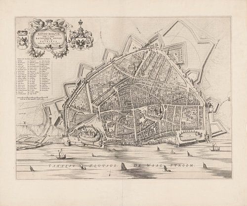 Plattegrond van Nijmegen uit 1652
