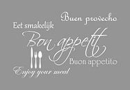 Tekst Bon appetit - Licht grijs van Sandra Hazes thumbnail