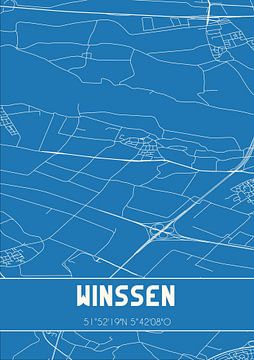 Blaupause | Karte | Winssen (Gelderland) von Rezona