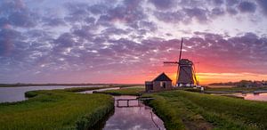 Windmühle Het Noorden Texel Sonnenuntergang von Texel360Fotografie Richard Heerschap