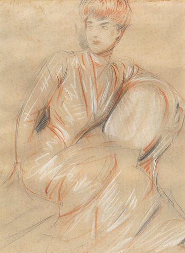 Paul César Helleu - A woman sitting on a chair