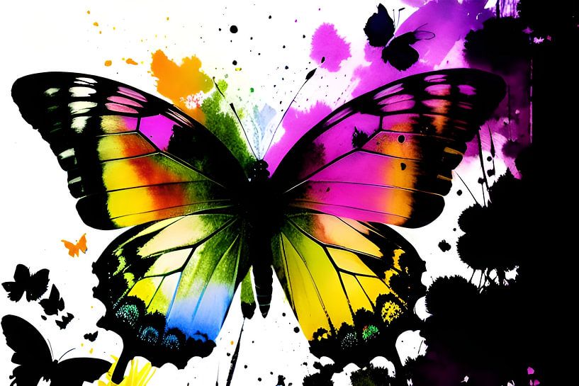 Flügelspiel der Farben: Ein Kaleidoskopischer Schmetterling von ButterflyPix