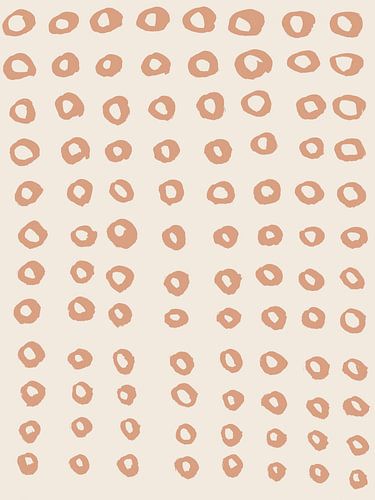 Abstract minimalistisch patroon. Cirkels in brons op beige