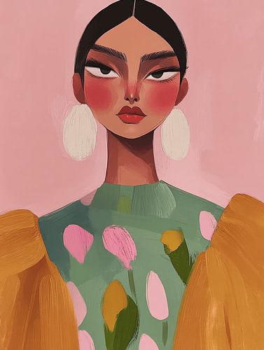 Kleurrijk modern en eclectisch portret