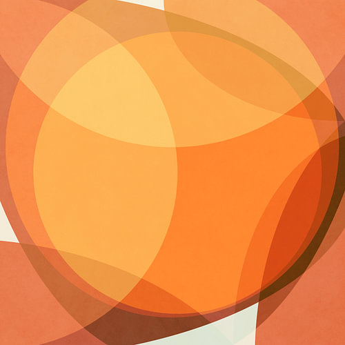 Modern abstract depictions of the sun in gold, ochre, orange and brown