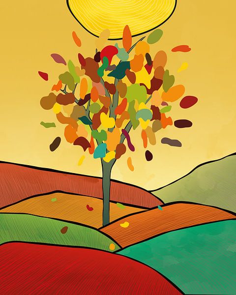 Abstract tree in autumn by Tanja Udelhofen