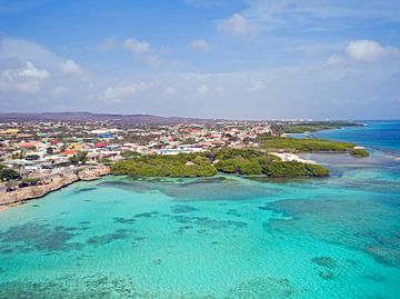 Luchtfoto van Mangel Halto strand op Aruba van Eye on You