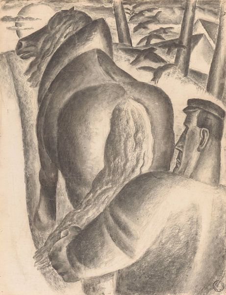 Leo Gestel, Farmer with plough, 1927 by Atelier Liesjes