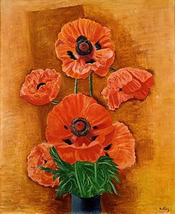 Moïse Kisling - Vase mit Mohnblumen