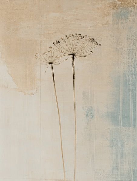 Screen flowers in pastel colours by Japandi Art Studio