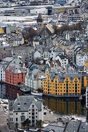 Overview of Ålesund, Norway by qtx