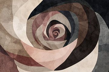 Sepia Spiralen - Abstract Geometrisch Patroon van De Muurdecoratie