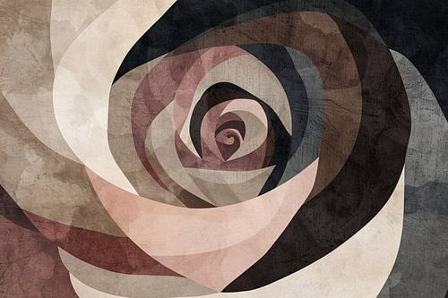 Sepia Spiralen - Abstract Geometrisch Patroon