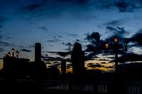 Londen skyline tijdens valavond