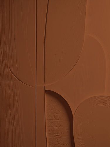 Minimalistische 3D-Kunst - Warmes Terrakotta