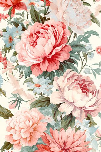 Fleurs vintage pastel