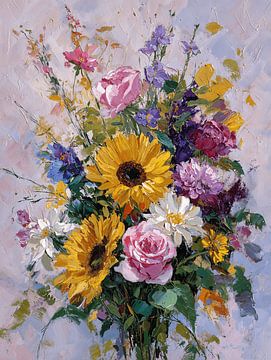 Floral Bouquet Painting by IamHome Studio