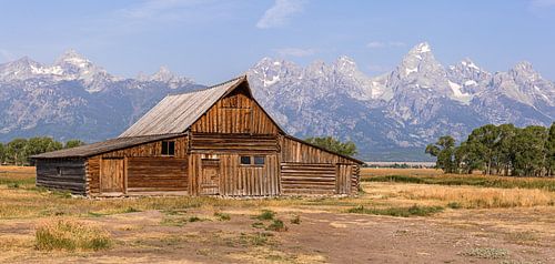 La grange de Mormon Row dans le parc national de Grand Teton, dans le Wyoming, aux États-Unis