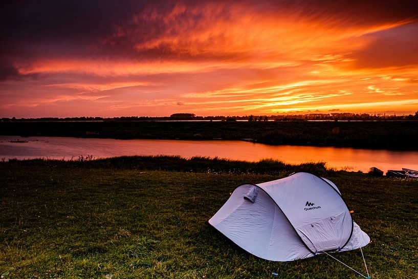 Zonsondergang in de Biesbosch van Eddy Westdijk