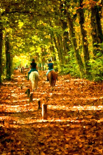 Autumn trail on horseback