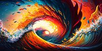 Colorful & Abstract Painting: The Golden Ratio (sunset) by Surreal Media thumbnail